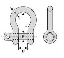 Harpsluiting met borstbout schematisch