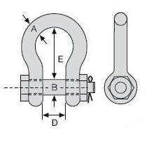 Harpsluiting met moerbout schematisch